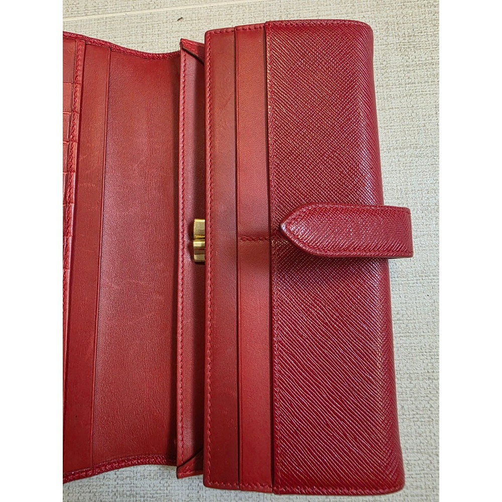 Rare Vintage Coach Gramercy Envelope Clutch Wallet 7098 Red Leather Italy 1998 - Picture 5 of 13